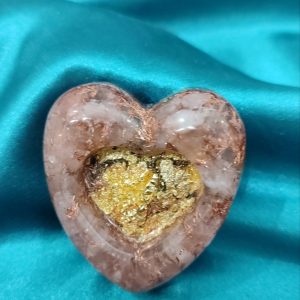 Rozekvarc orgonit-srce za bezuslovnu ljubav,5x5x2cm