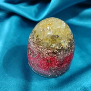 Materijalno obilje, radost i sreća. Crvena kupa 5×5 cm sa citrinom