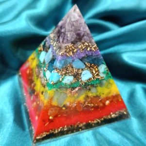 Aktivacija 7 čakri. 1 kom. piramide sa kristalima 8,5×8,5 cm